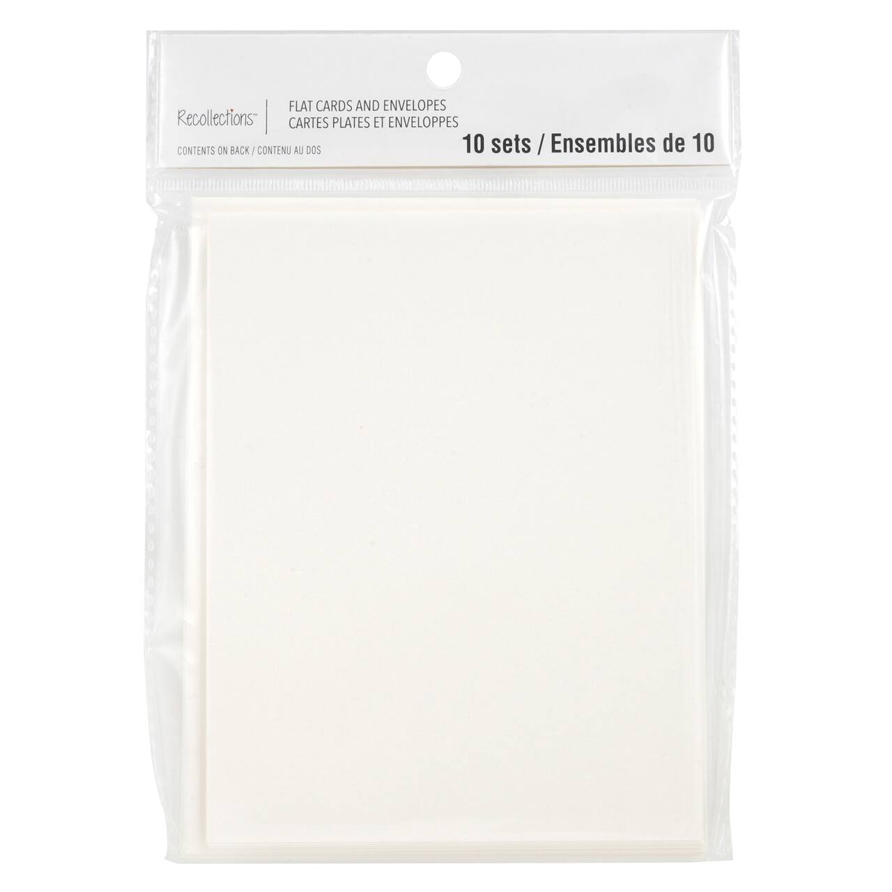 10 Sets of Ivory Flat Envelopes & Cards by Recollections™, 4.25" x 5.5"